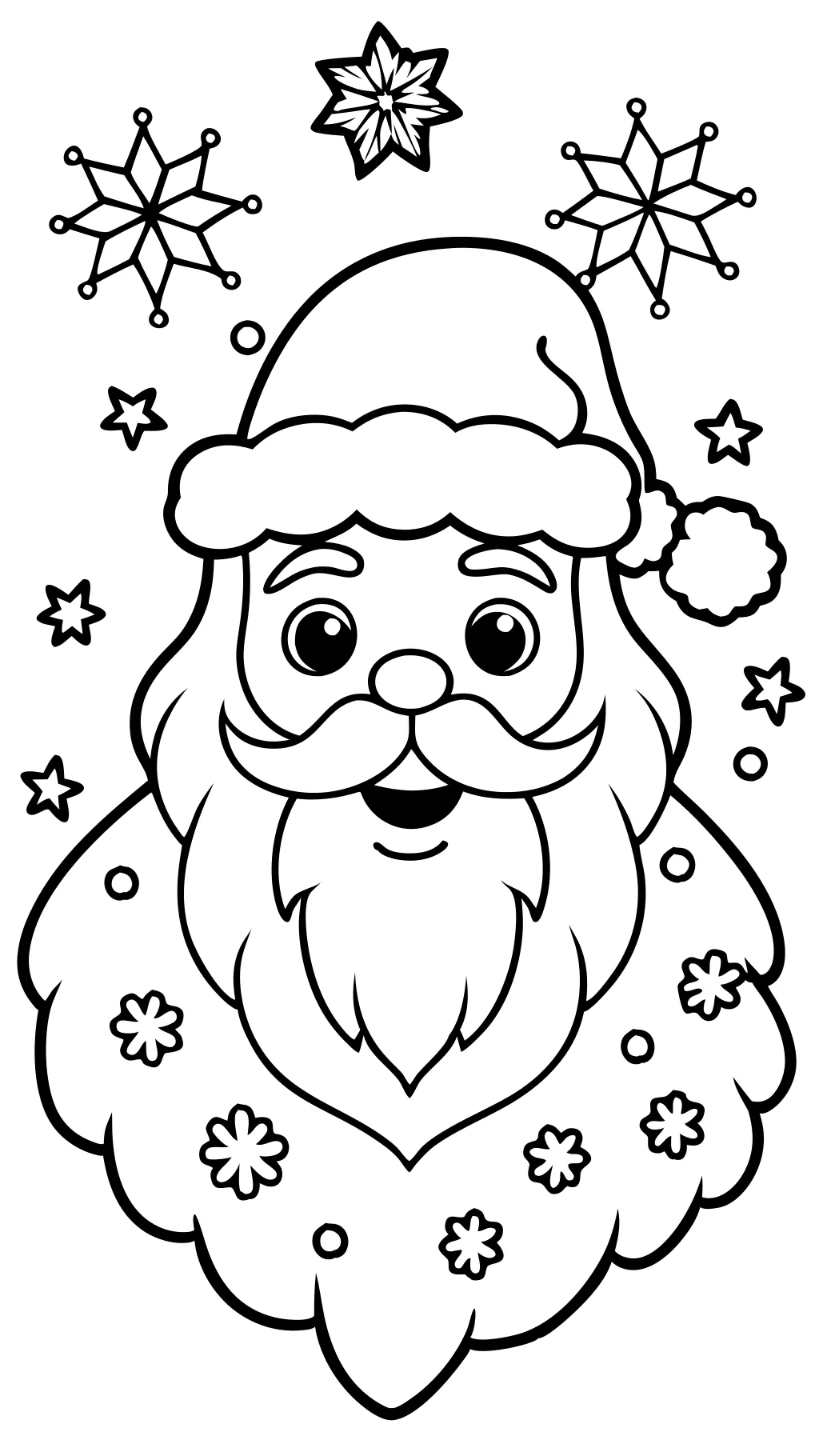 coloriage de visage du Père Noël